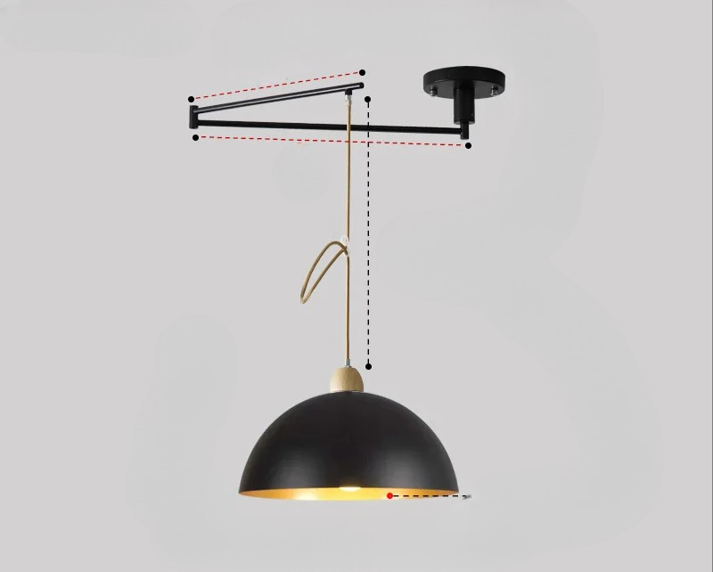 Lampada da soffitto moderna con bracci luminosi regolabili per un'illuminazione flessibile