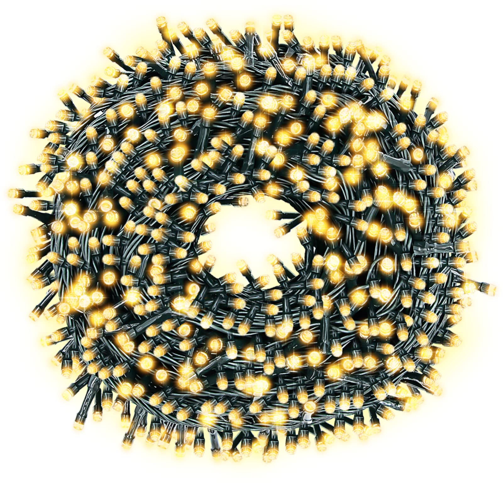Decute 800Led 272Ft Catene di Luci Natalizie Ul Certificato 8 Modalità, Impermeabile Esterno Interno Luce Stellata Lampeggiante per Albero di Natale Patio Giardino Decorazione Feste Luce Calda Bianca