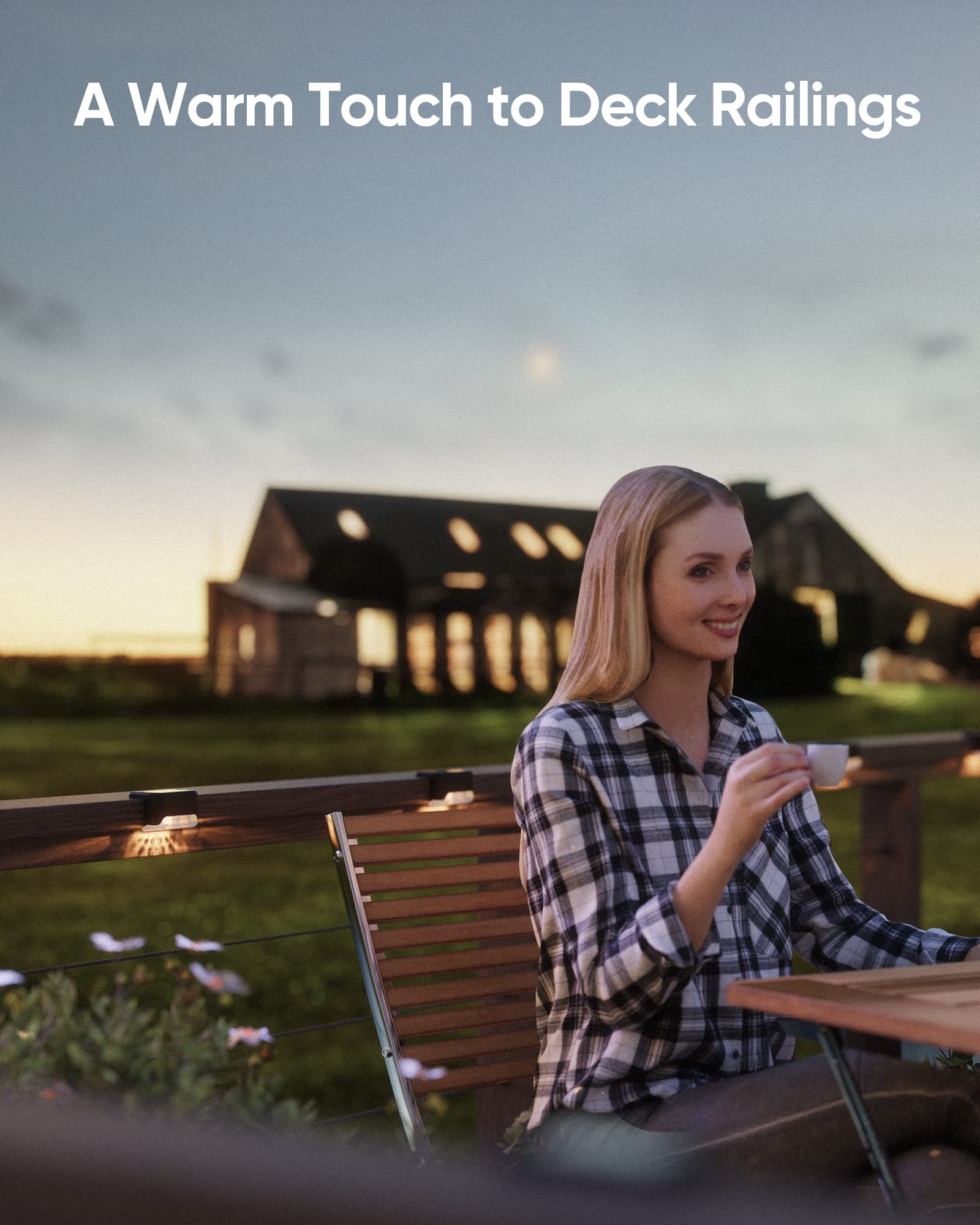 16 Pacco Luci da Deck Solari - Luci LED Impermeabili per Recinzione da Giardino, Terrazza, Scale, Nero
