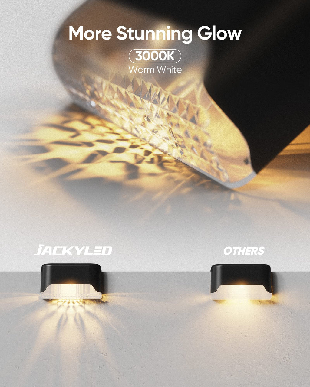 16 Pacco Luci da Deck Solari - Luci LED Impermeabili per Recinzione da Giardino, Terrazza, Scale, Nero