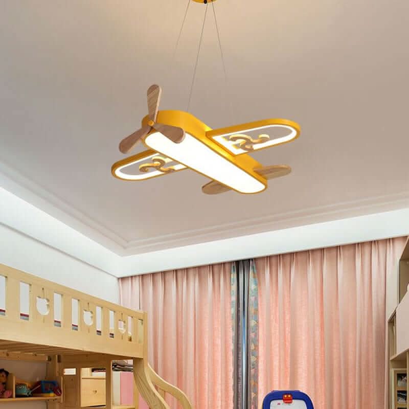 Lampada a Soffitto LED a Forma di Aereo per Stanza dei Bambini con Telecomando