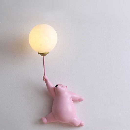 Lampada da Parete Orso Carino per Camera Bambini Luce Palloncino Decorativa