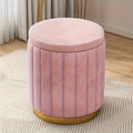 Nordic Chic Pouf da Stivaggio – Pouf Rotondo Elegante con Spazio di Stoccaggio e Finitura a Specchio