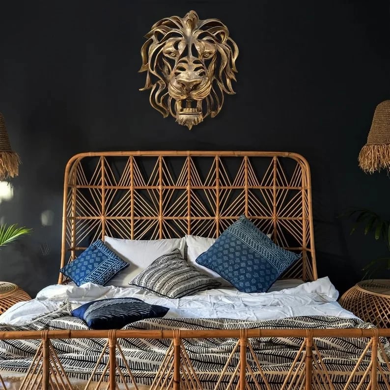 Testa di Leone in Metallo per Decorazione da Parete - Elegante e Robusta