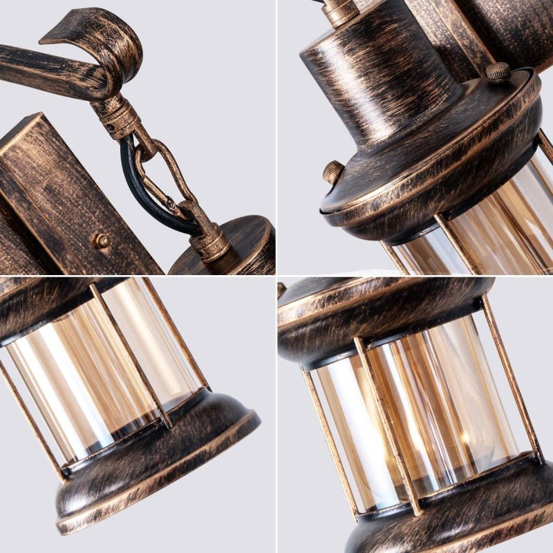 Elyon | Lampada da Parete Industriale Vintage in Metallo Bronzo per Camera da Letto, Soggiorno e Interni Eleganti