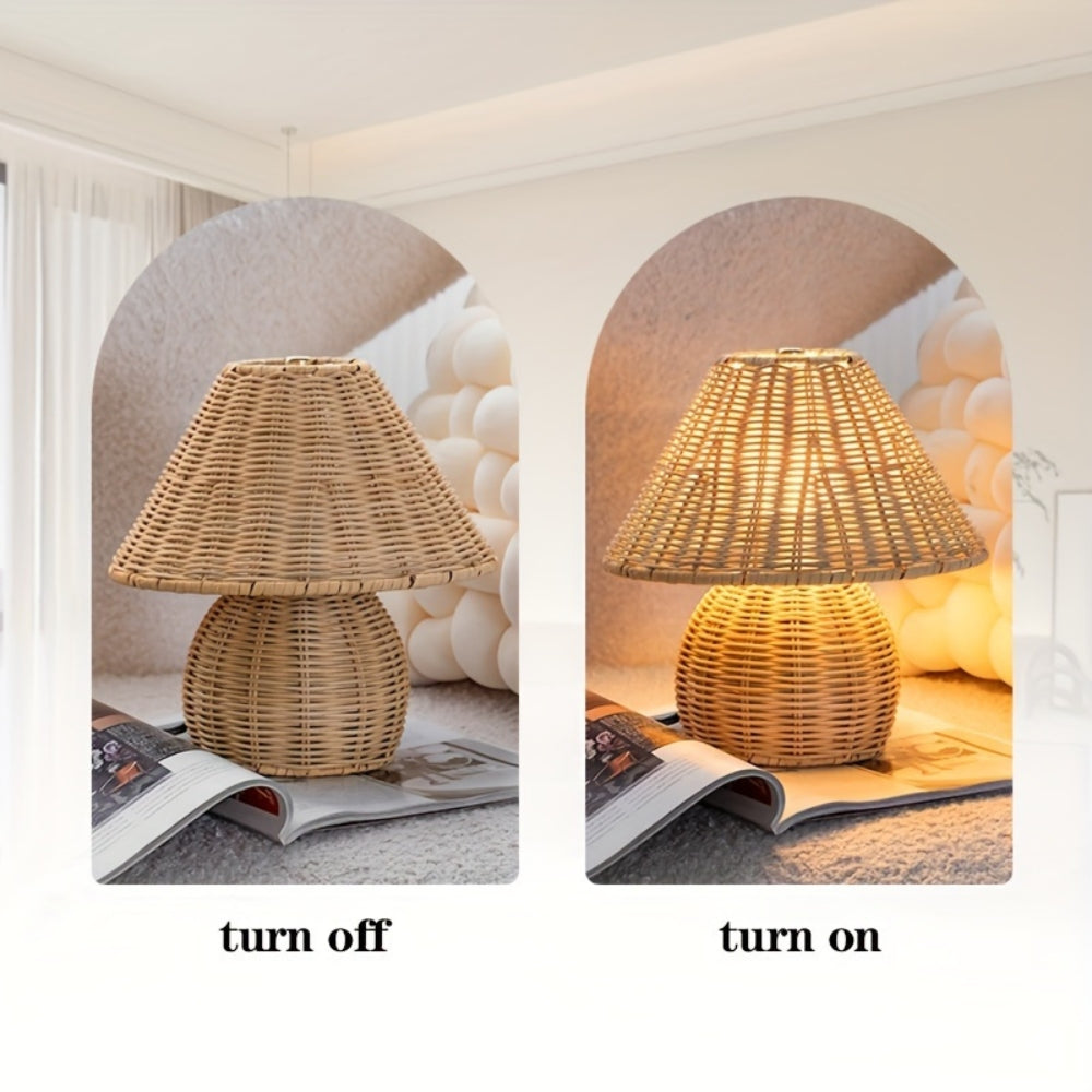 Noya Lampada da Tavolo in Rattan Decorazione per la Casa