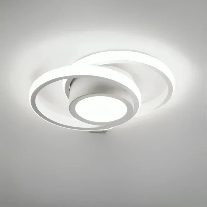 Moderna lampada da soffitto LED con design a doppio anello - Anelli crepuscolari