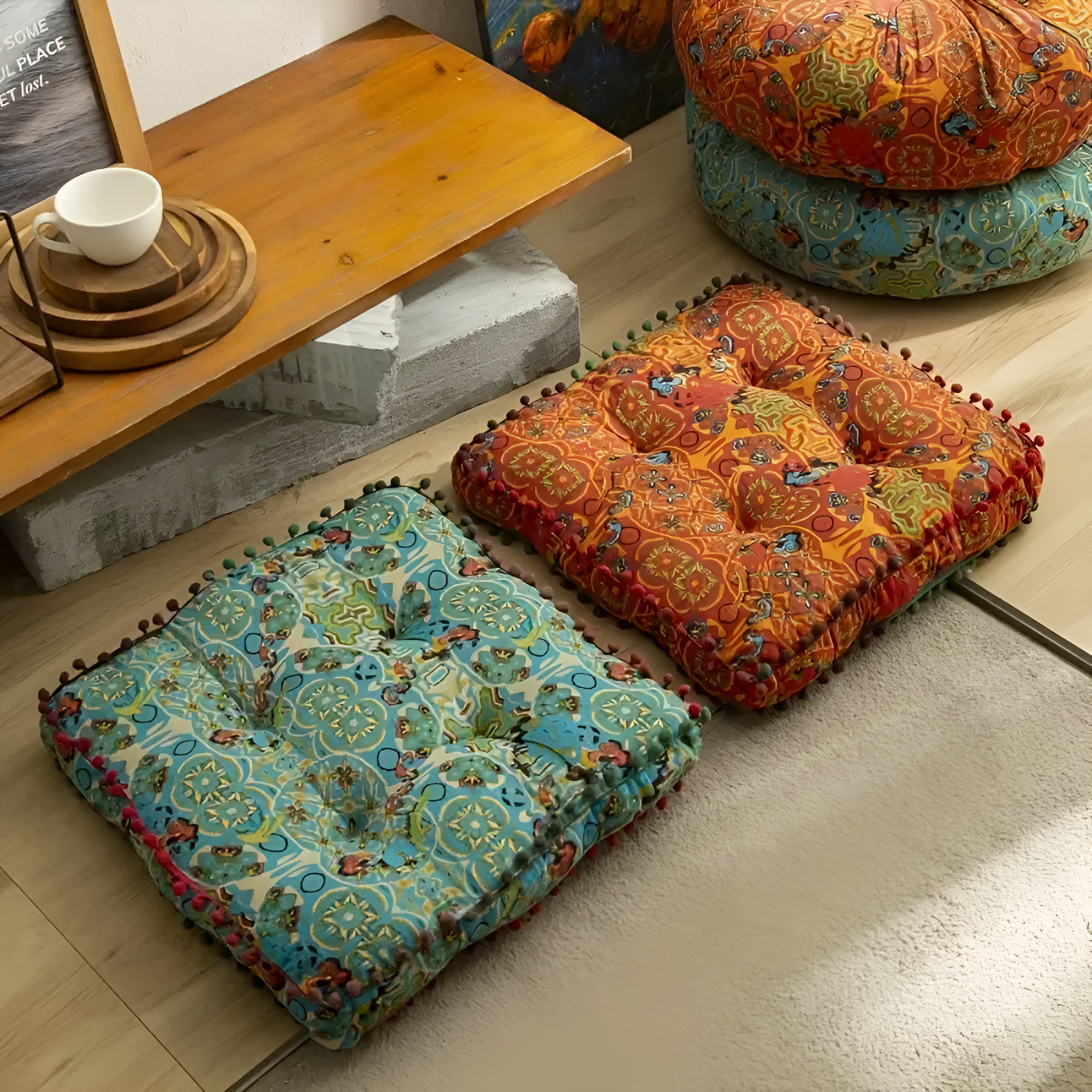 Cuscino da Terra Ricamato Bohemien