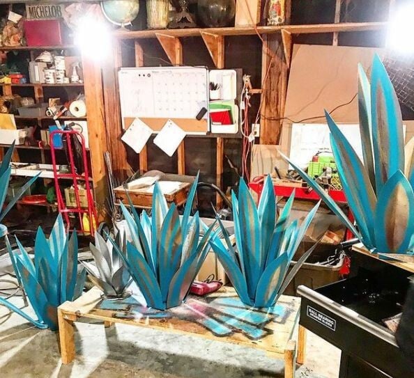 Piante di Agave Tequila in Metallo Antiruggine