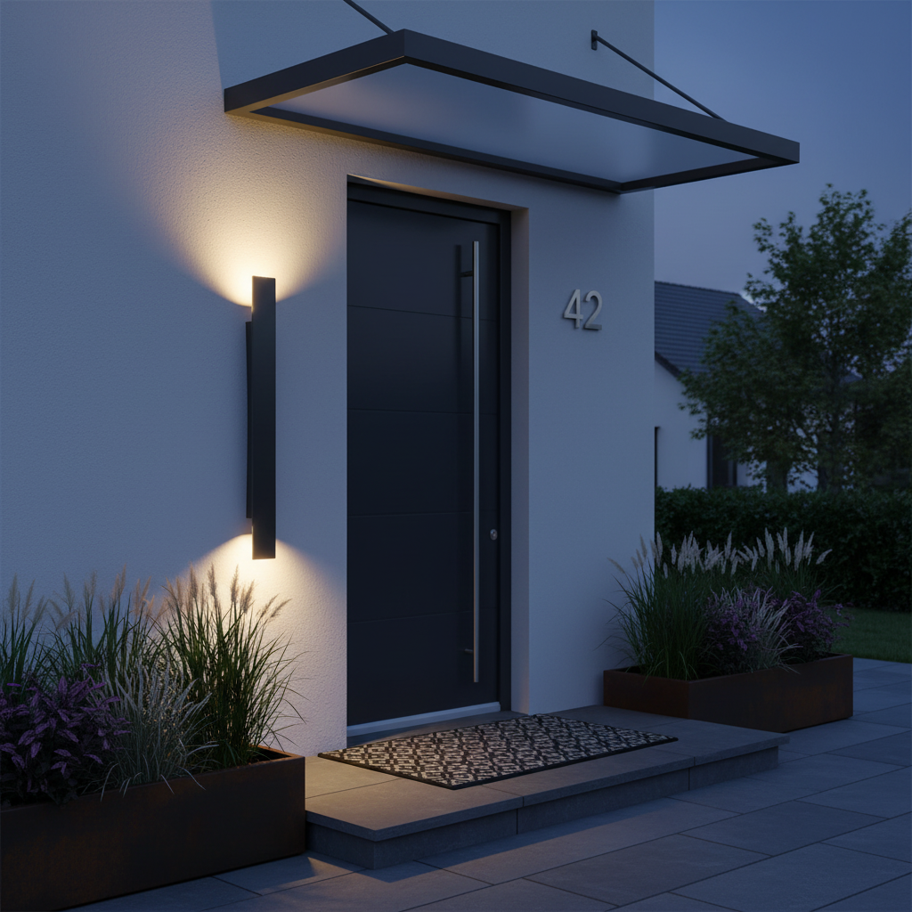 Selvik | Moderno Applique da Esterno in Alluminio con Classe di Protezione IP65 in Quattro Lunghezze per Giardino, Patio e Vialetto
