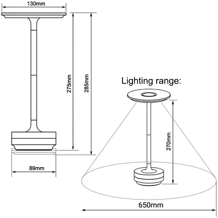 Lampada a filo - Dimmerabile e Ricaricabile, Lampada da Tavolo Impermeabile