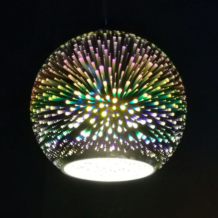 Moderna Lampada a Sospensione in Vetro con Effetto Fuochi d'Artificio 3D