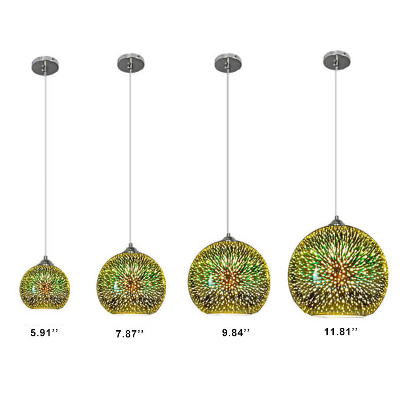 Lampada a sospensione a cupola moderna creativa in vetro colorato 3D con 1 luce