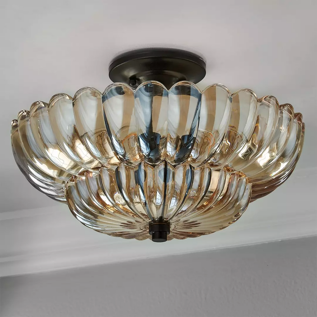 Amyra | Lampada da soffitto in vetro ambra vintage per soggiorno e camera da letto