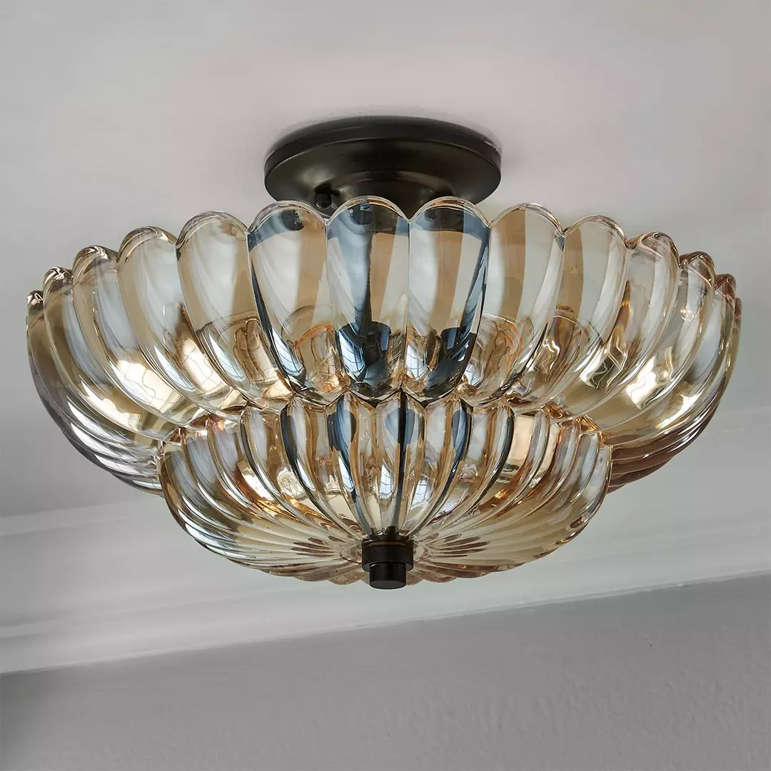 Amyra | Lampada da soffitto in vetro ambra vintage per soggiorno e camera da letto