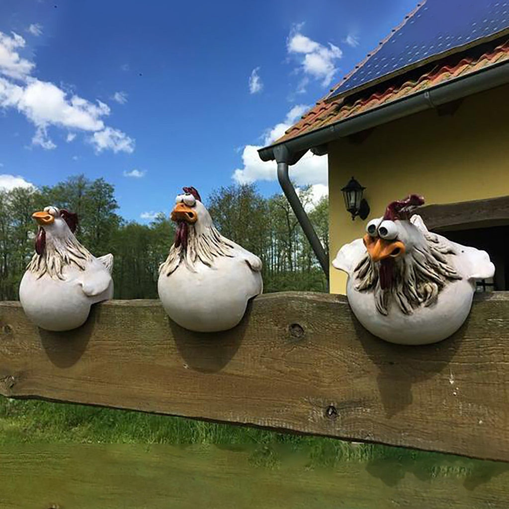 1+1 GRATIS | ChickenDeko - Statue di Galline a Grande Occhi per Giardino