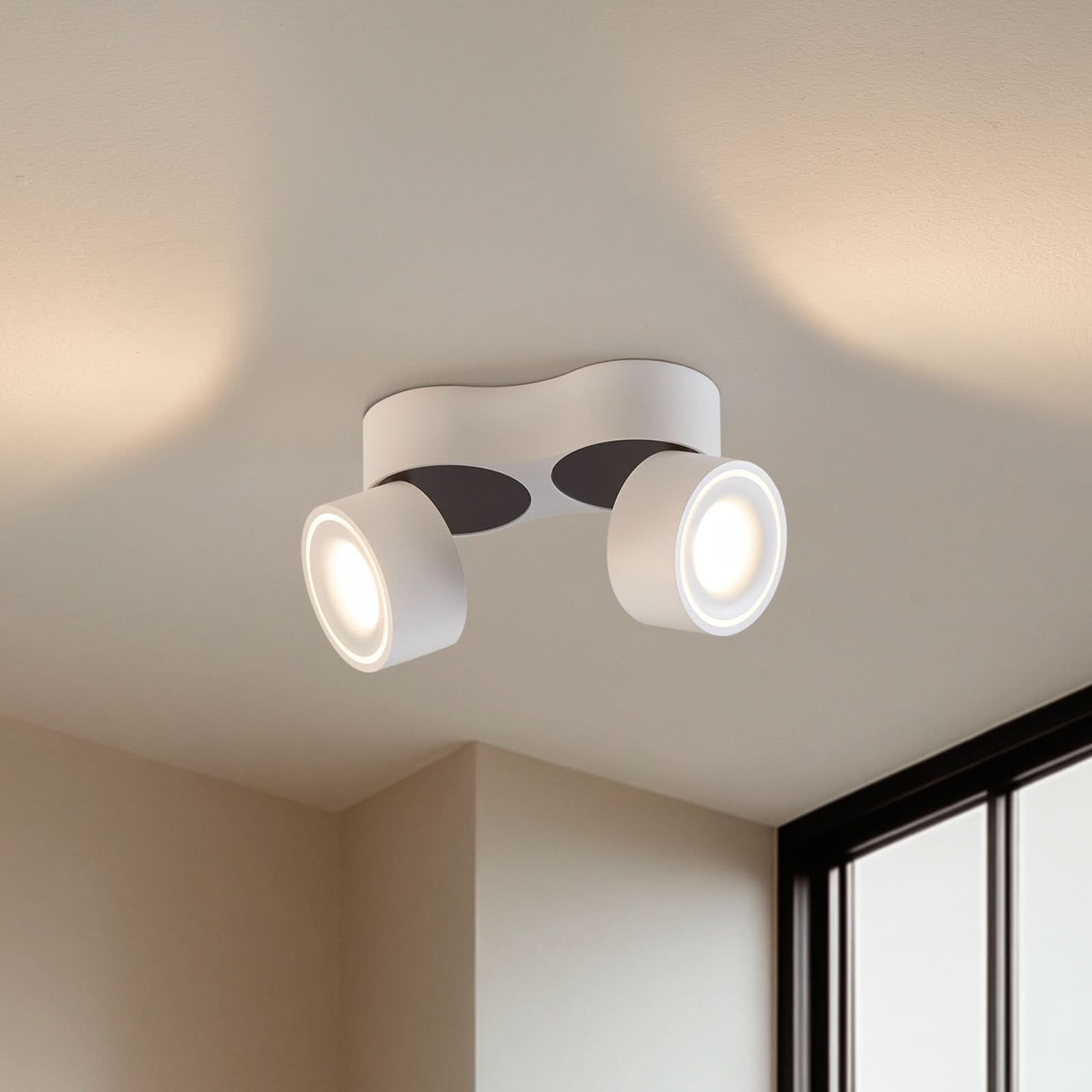 Faretto a soffitto LED doppio con teste regolabili
