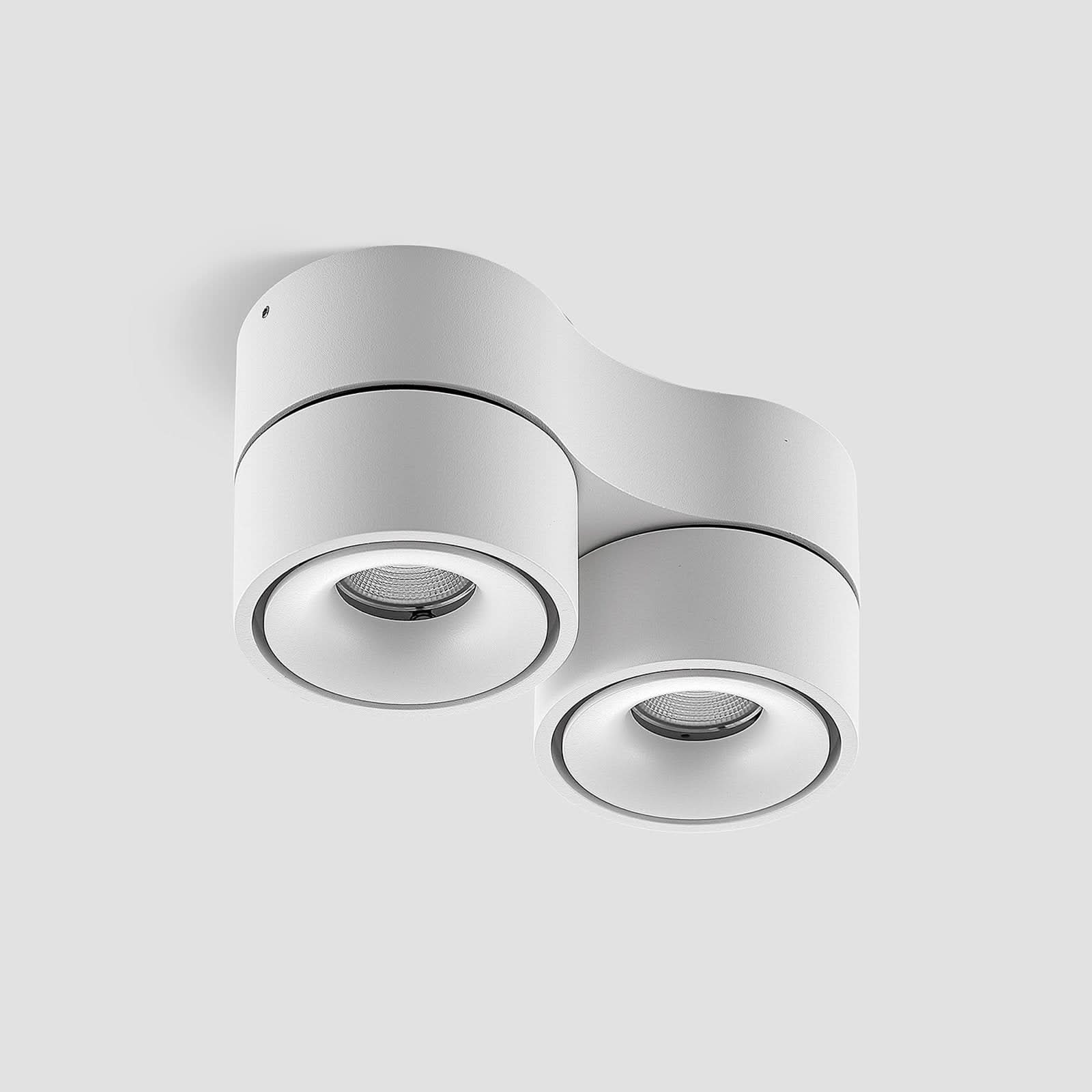 Faretto a soffitto LED doppio con teste regolabili