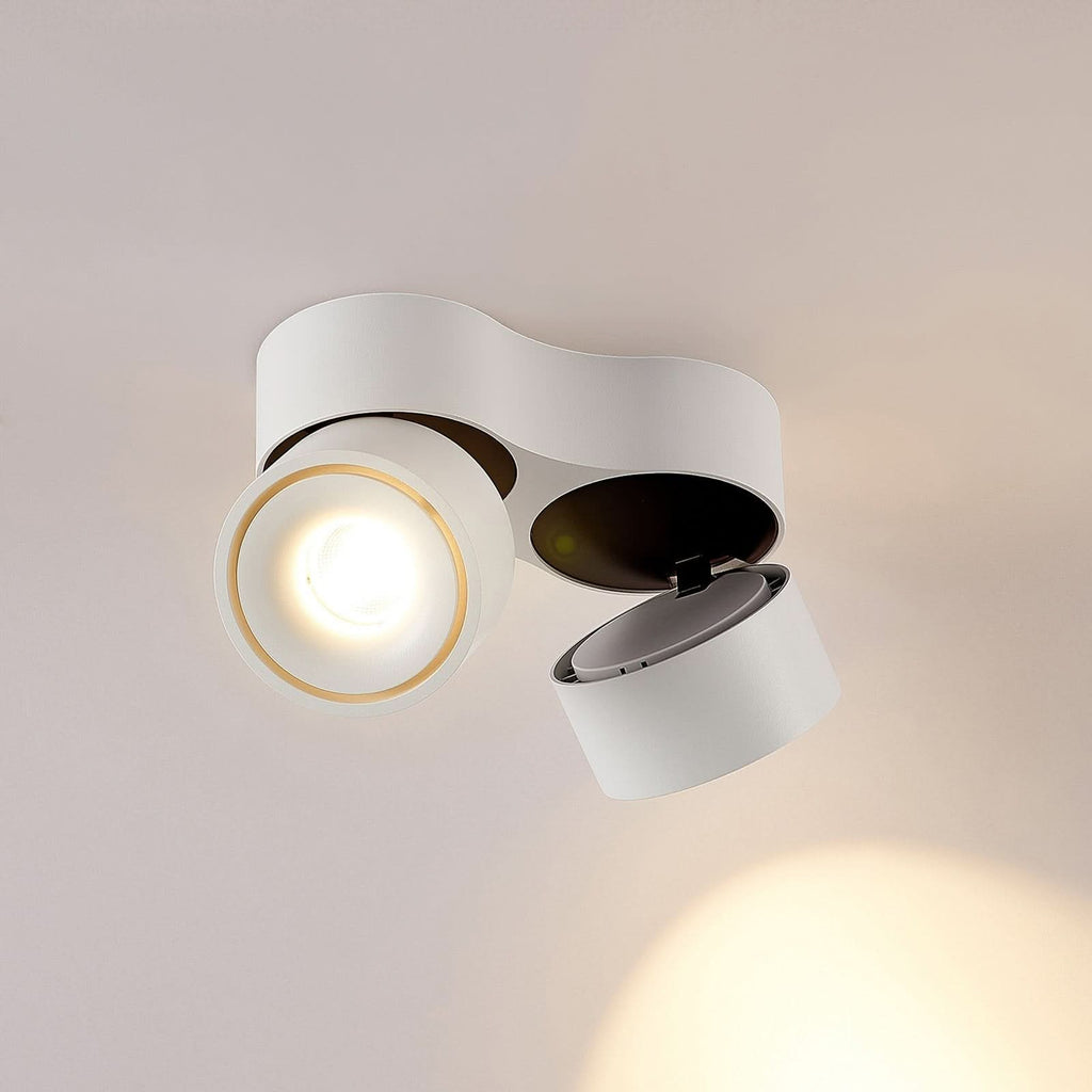 Faretto a soffitto LED doppio con teste regolabili