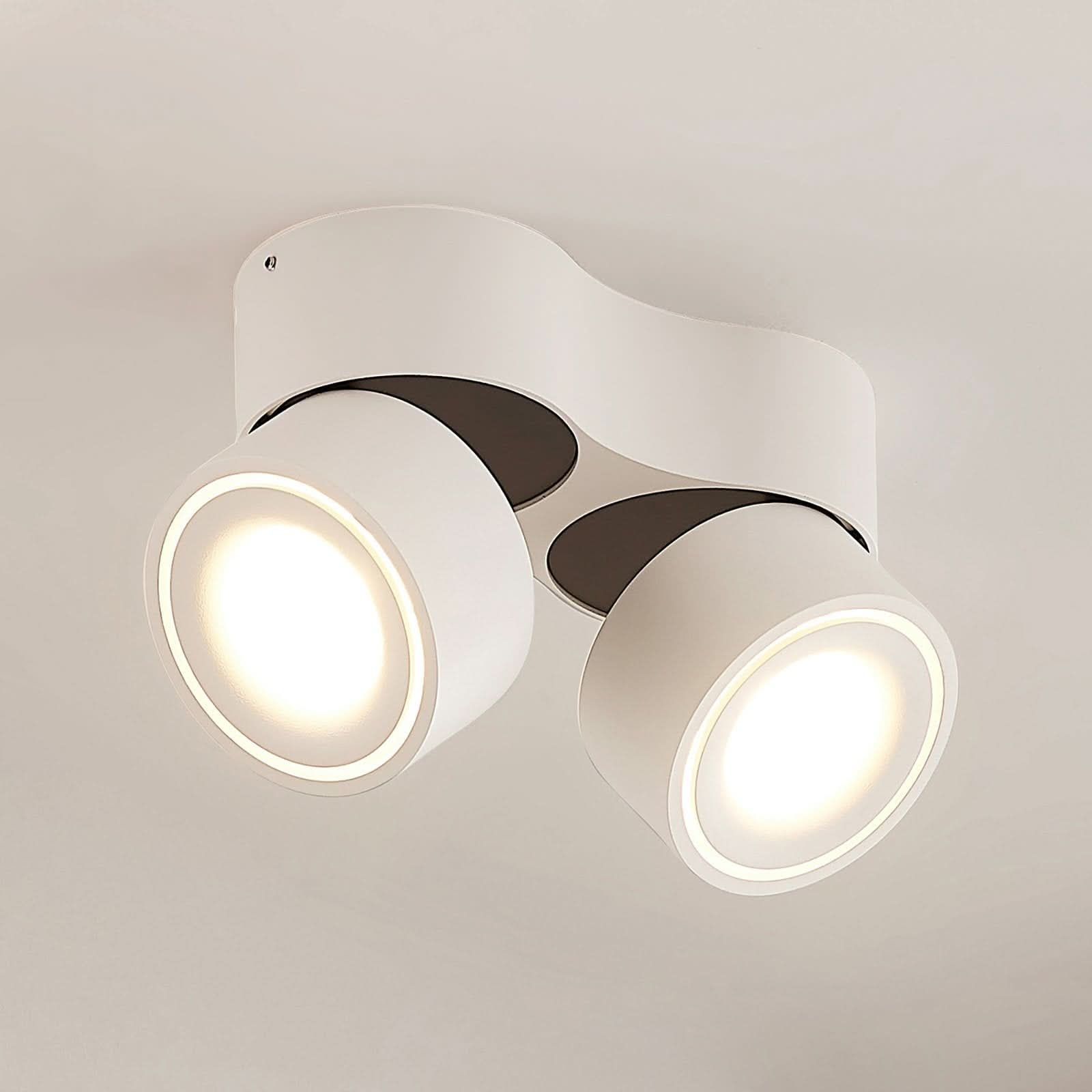Faretto a soffitto LED doppio con teste regolabili