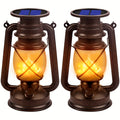 Set di 2 Lanterne Solari – Lampade LED Vintage con Fiamma Danzerina per Giardino e Patio