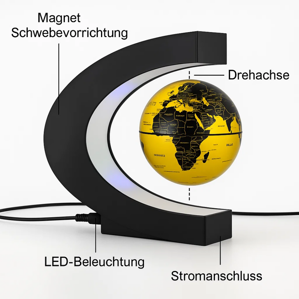 AstroGlobe LED Mappamondo – Lampada Mappamondo Fluttuante con Sospensione Magnetica