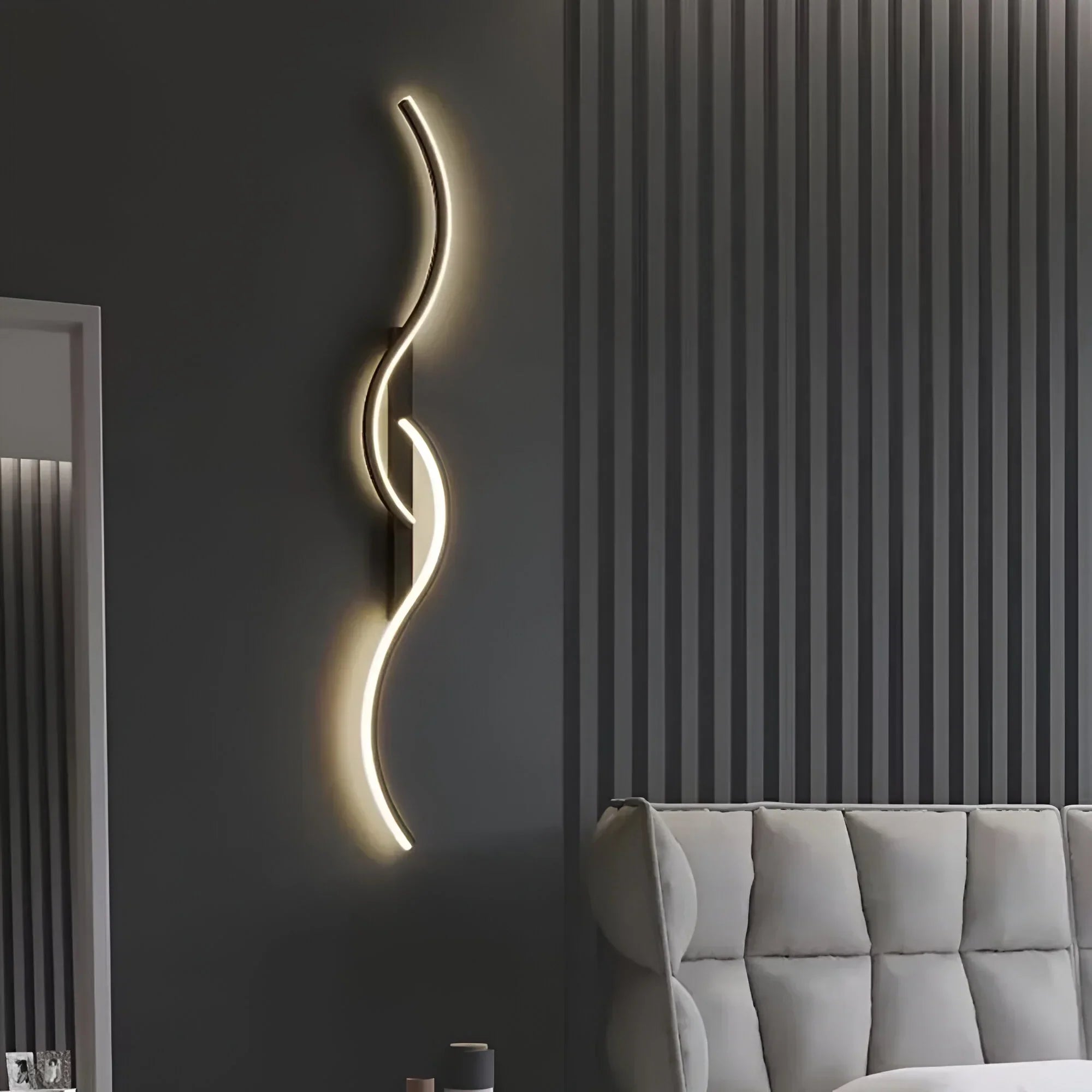 Lampada da Parete LED Curva Moderna per Interni con Illuminazione Atmosferica