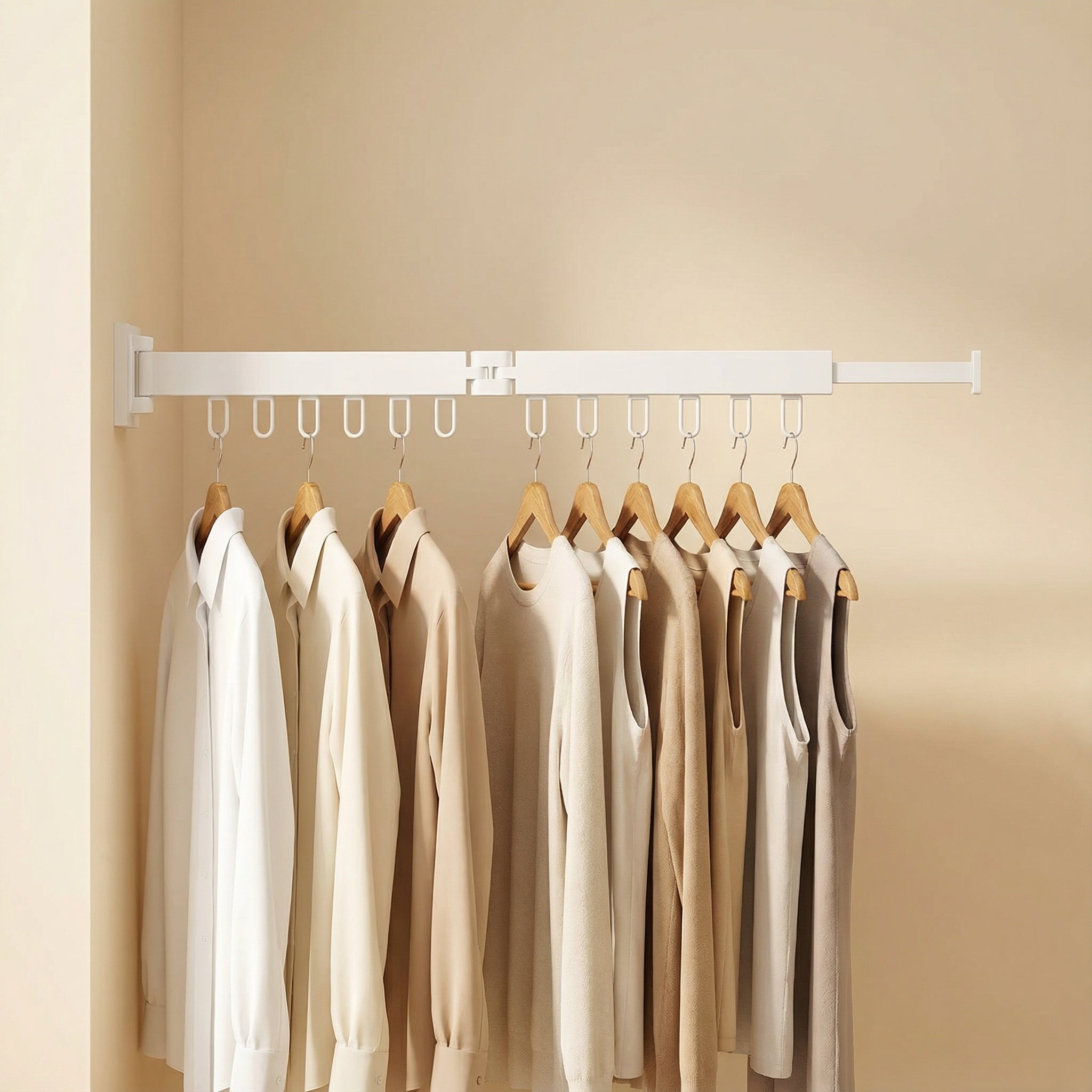 Stendino a Muro Estensibile per Abbigliamento con Design Salvaspazio e Robusto