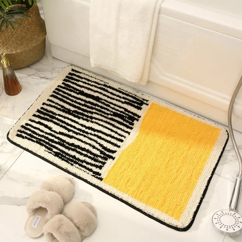 Tappetino da Bagno Antiscivolo con Motivo Astratto