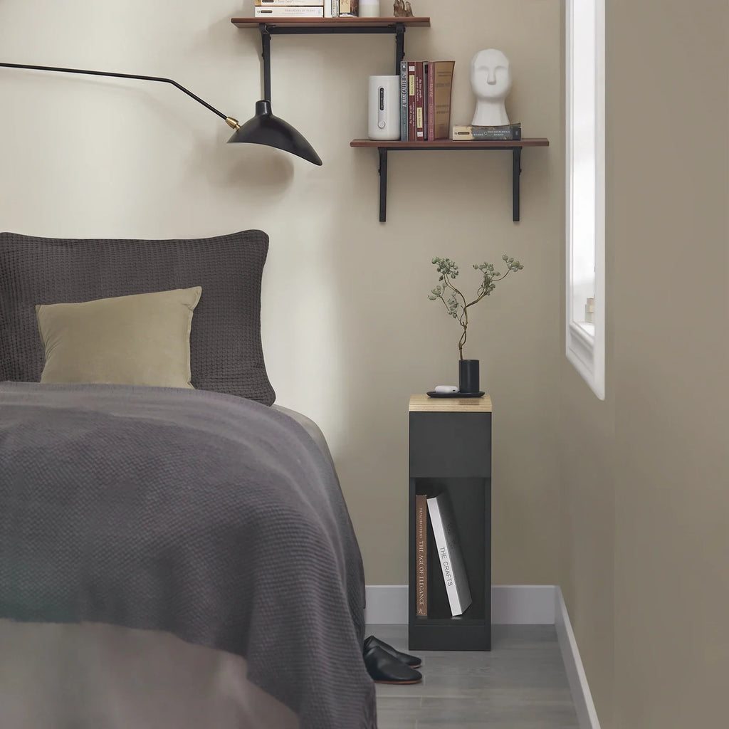 Arvion - Set di 2 Comodini Stretti con Cassetto per Boxspring o Divano