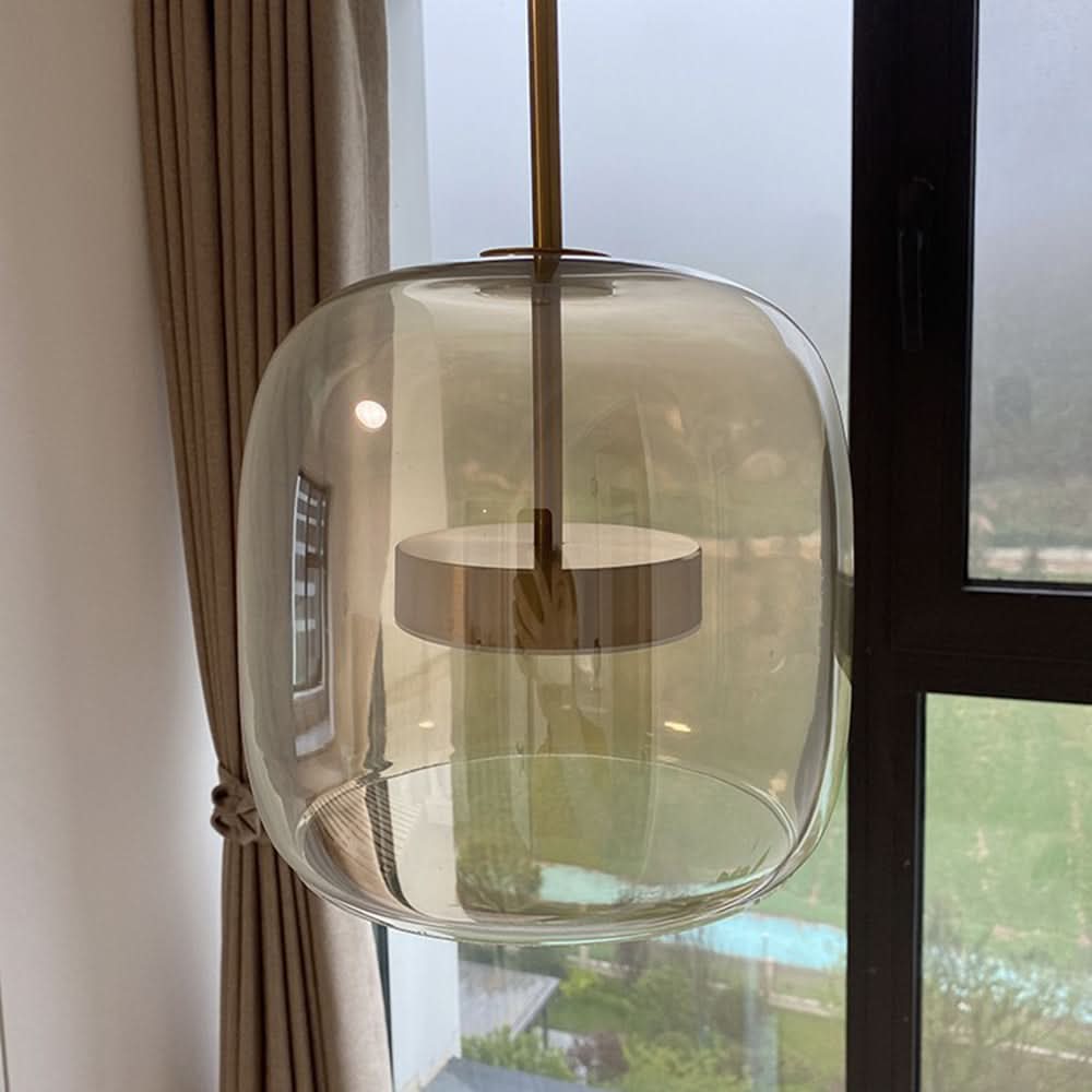 Lampada a sospensione LED Vintage AmberGlow – Oro e Vetro
