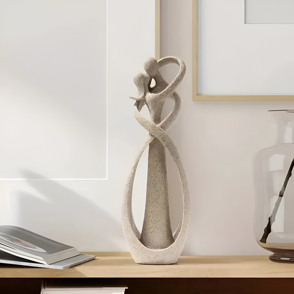 KissAura Scultura – Astratto Moderno Coppia Bacianti in Design Resina