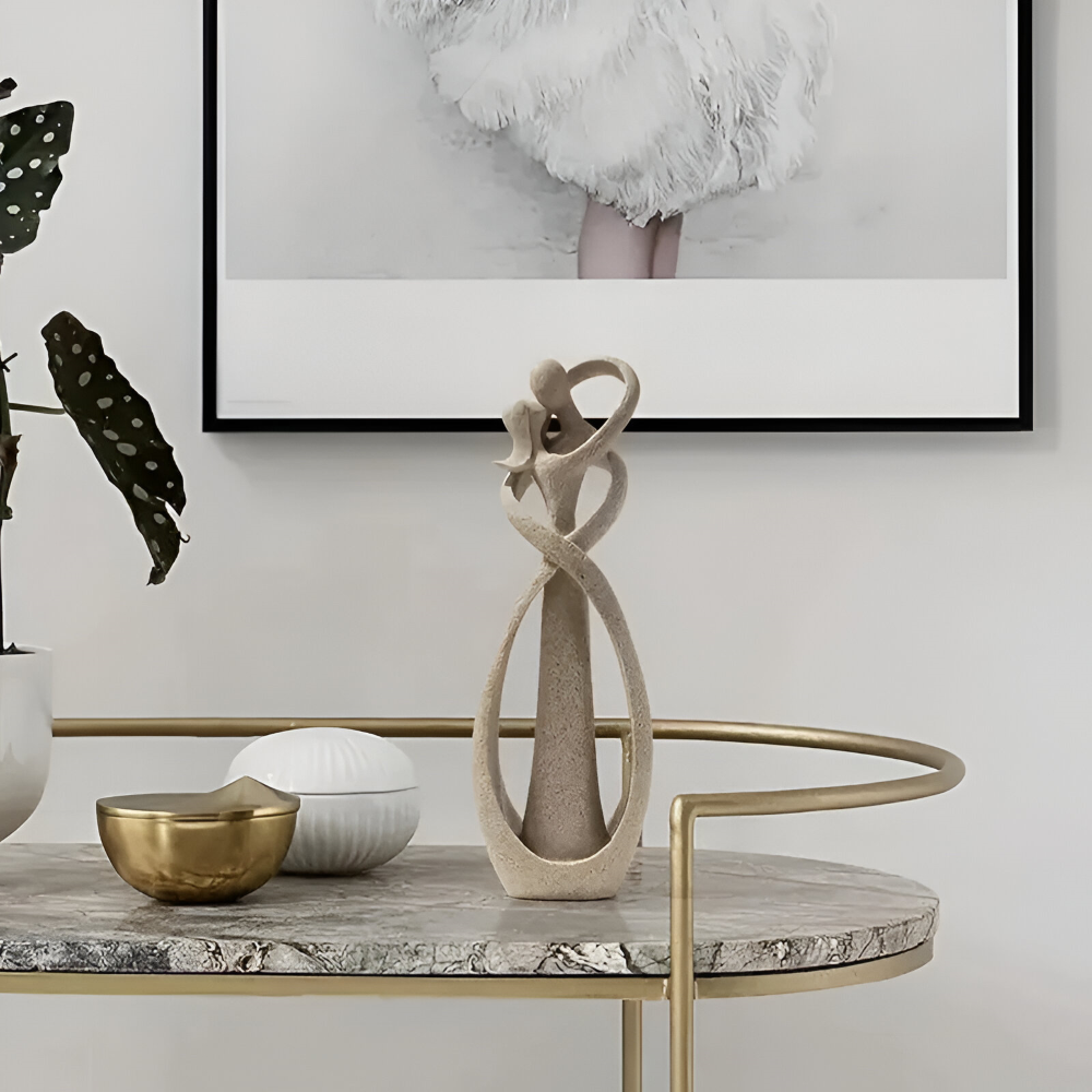 KissAura Scultura – Astratto Moderno Coppia Bacianti in Design Resina