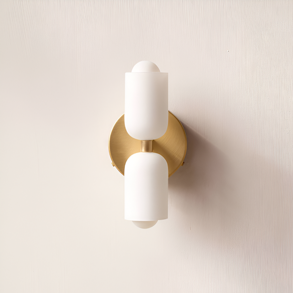 DualGlow – Applique con Due Teste in Acrilico e Metallo per Illuminazione Interna Moderna