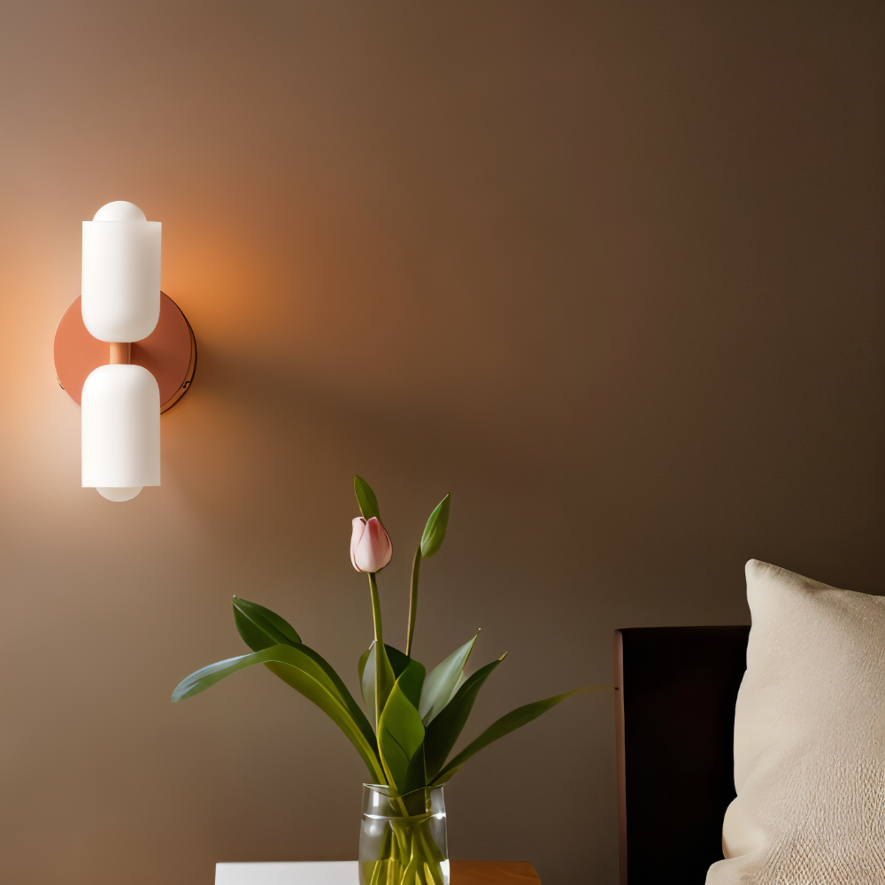 DualGlow – Applique con Due Teste in Acrilico e Metallo per Illuminazione Interna Moderna