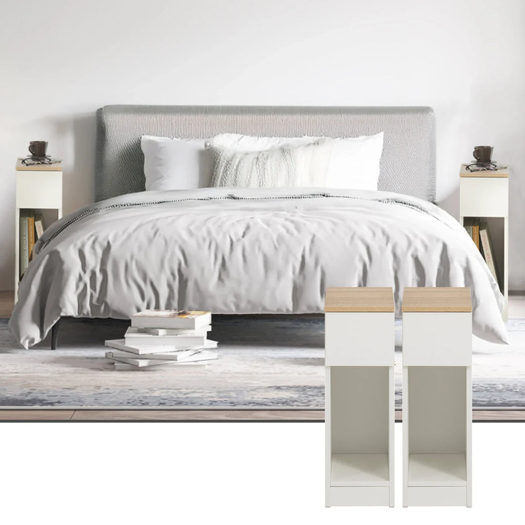 Arvion - Set di 2 Comodini Stretti con Cassetto per Boxspring o Divano