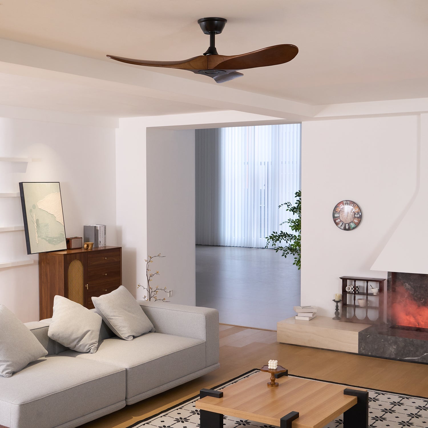 Clivara - Ventilatore da soffitto con telecomando Design moderno silenzioso