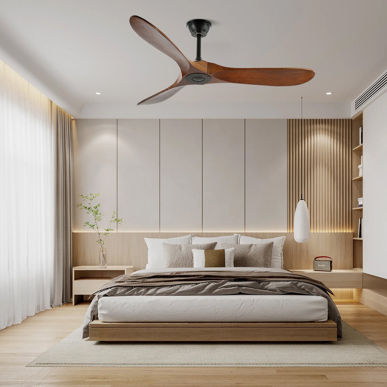 Clivara - Ventilatore da soffitto con telecomando Design moderno silenzioso