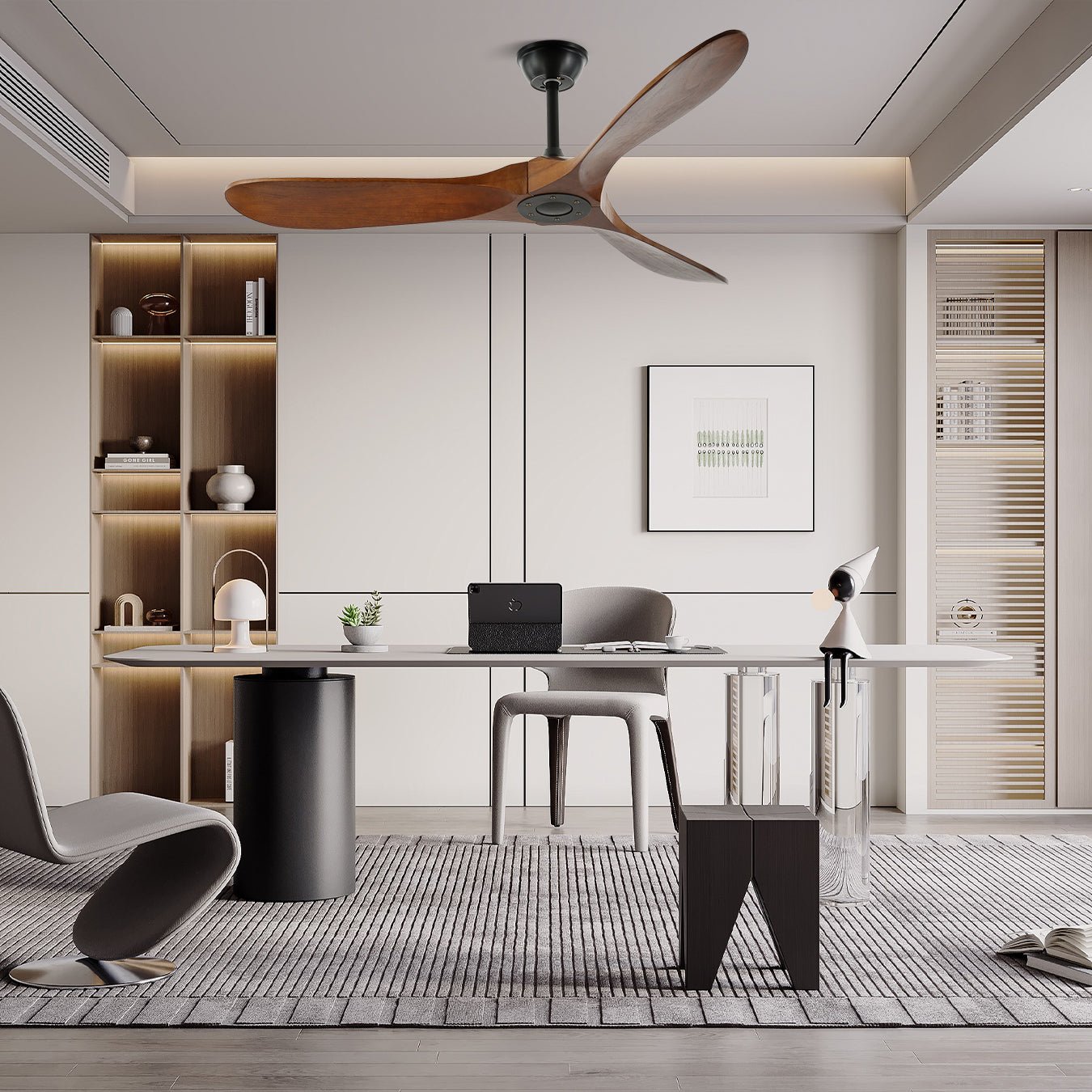 Clivara - Ventilatore da soffitto con telecomando Design moderno silenzioso