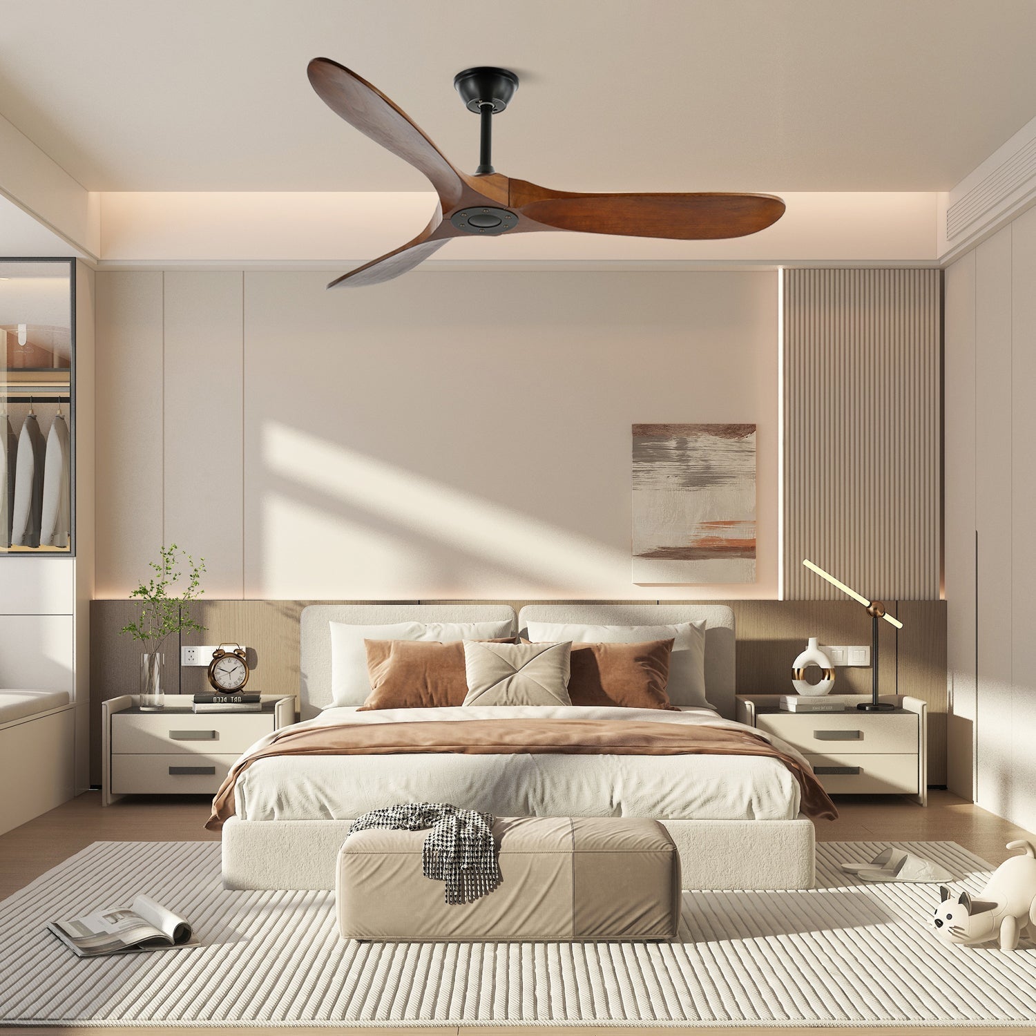 Clivara - Ventilatore da soffitto con telecomando Design moderno silenzioso