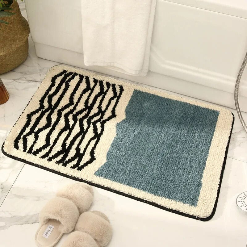 Nordic AbstractStep – Tappetino da Bagno Scandinavo Antiscivolo e Assorbente