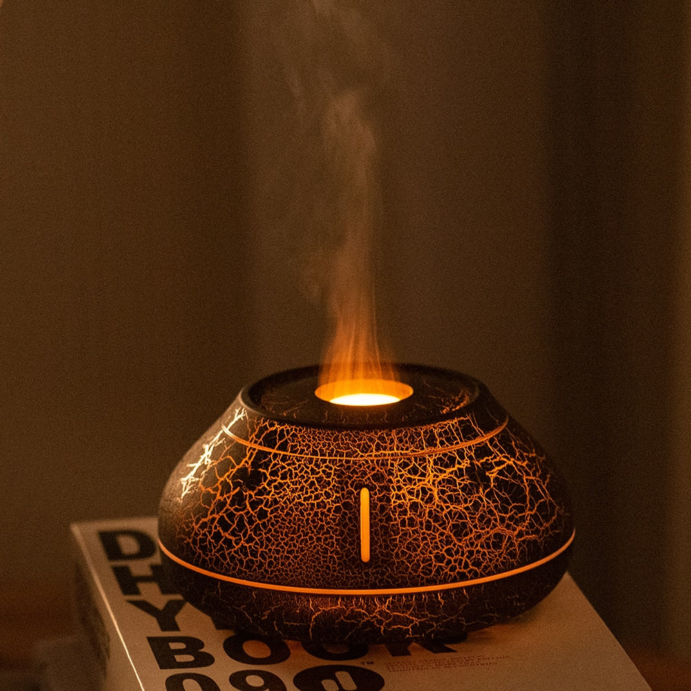 Umidificatore a Ultrasuoni Rottura Fiamma Vulcanica Diffusore di Olio Essenziale Nebulizzatore Freddo Lampada a LED Diffusore di Olio Essenziale