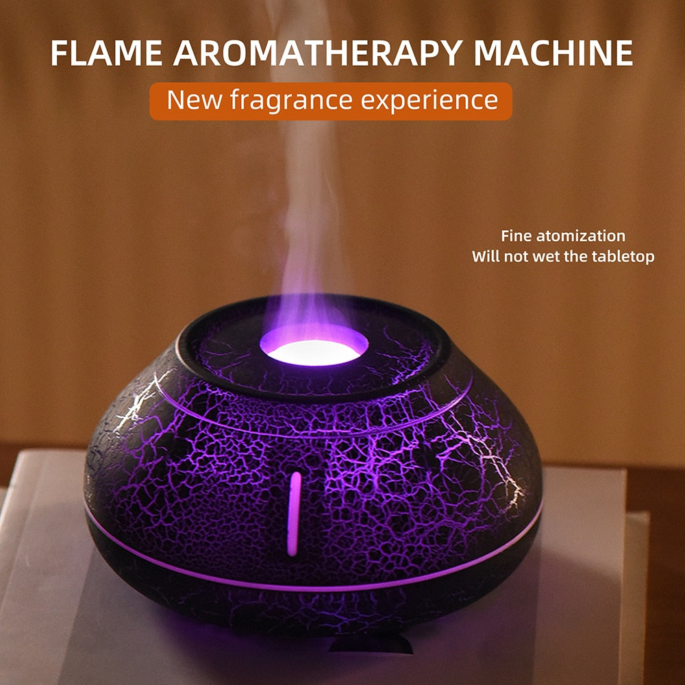 Umidificatore a Ultrasuoni Rottura Fiamma Vulcanica Diffusore di Olio Essenziale Nebulizzatore Freddo Lampada a LED Diffusore di Olio Essenziale