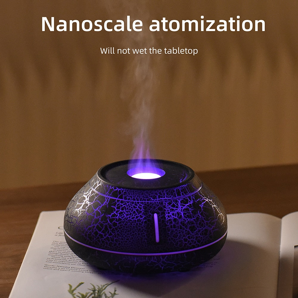 Umidificatore a Ultrasuoni Rottura Fiamma Vulcanica Diffusore di Olio Essenziale Nebulizzatore Freddo Lampada a LED Diffusore di Olio Essenziale