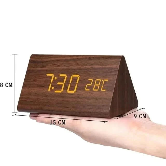 TIMBERGLOW LED Sveglia – Digitale e Stile in Design Naturale di Legno
