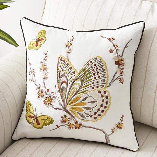 Lunira - Cuscino Decorativo con Ricamo in Stile Rustico