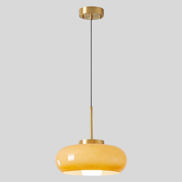 Lampadario Moderno in Rame e Vetro