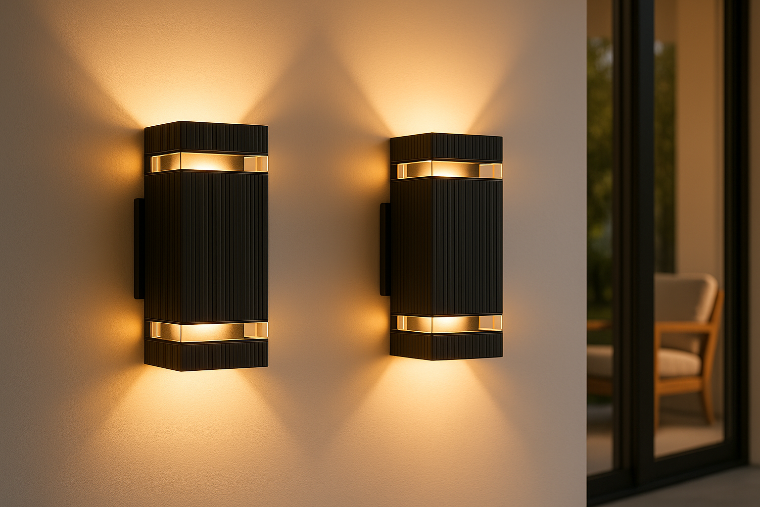 Lampada da Parete Esterna Moderna con Luce Su e Giù e Design Resistente alle Intemperie