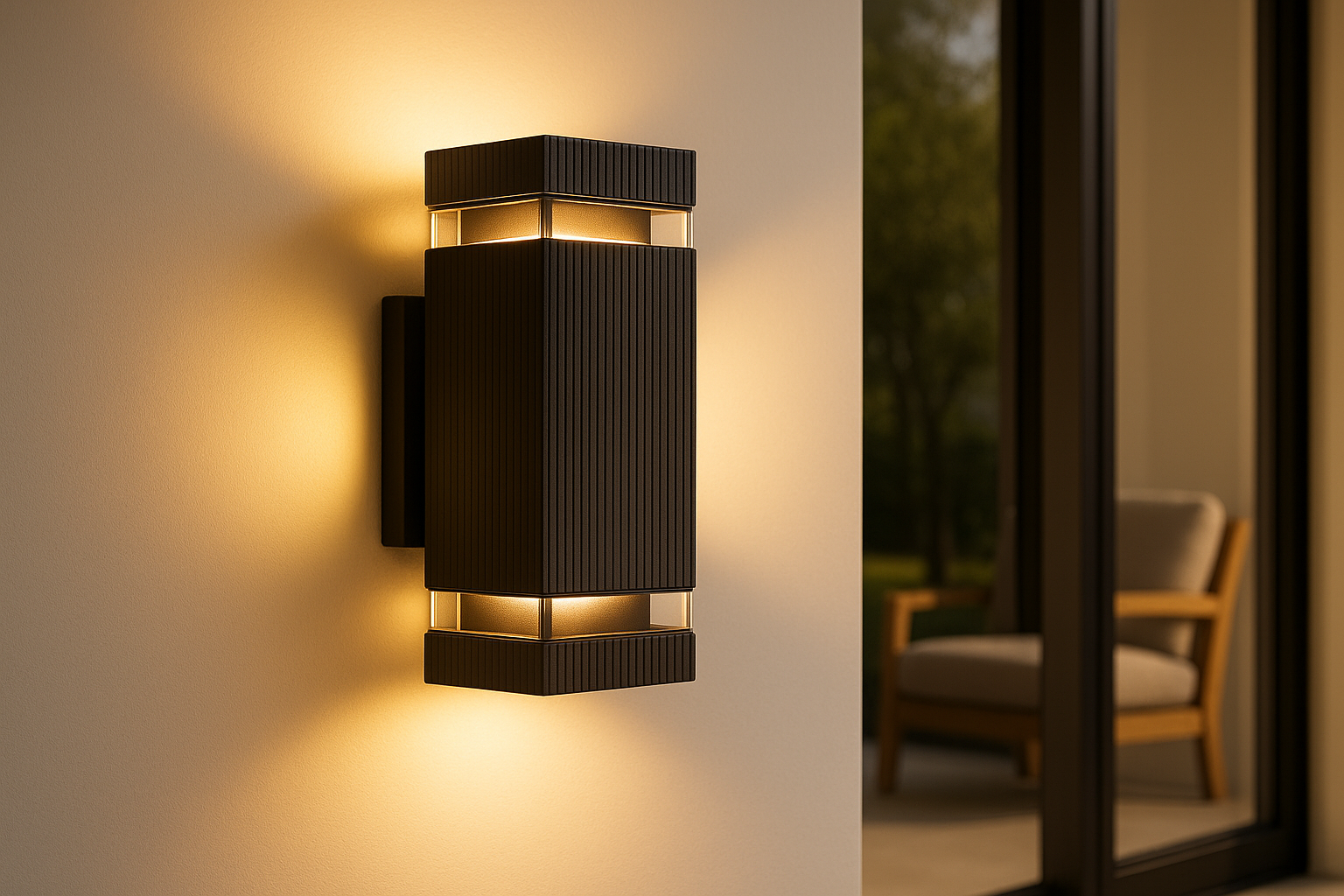 Lampada da Parete Esterna Moderna con Luce Su e Giù e Design Resistente alle Intemperie