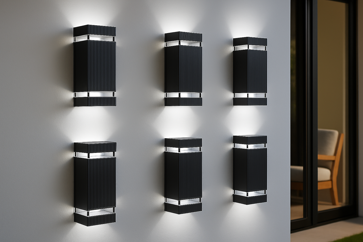 Lampada da Parete Esterna Moderna con Luce Su e Giù e Design Resistente alle Intemperie